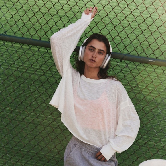 NWT FP Movement by Free People White Long Sleeve Tee - Picture 1 of 5